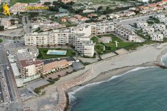 Port-Barcarès beach vacation rental seen from the sky