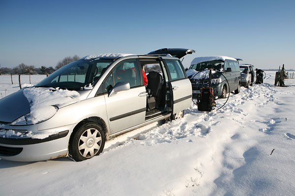 Vol paramoteur sous la neige