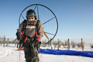 Vol paramoteur sous la neige