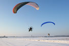 Vol paramoteur sous la neige