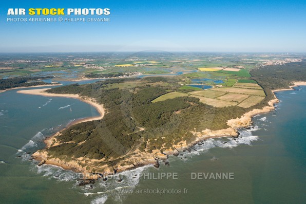 Photographie aérienne de la pointe du Payre , commune de Jard-sur-Mer (85520) , département de la Vendée; région Pays de la Loire, France. Prise de vue