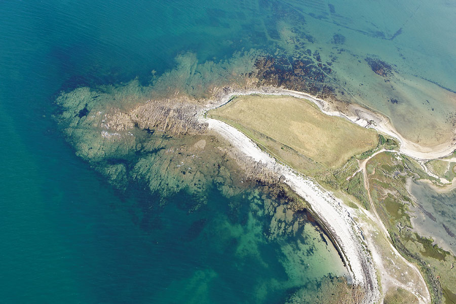 vue aerienne du Golfe du Morbihan (56), Pointe Erlong, St Pierre Lopérec