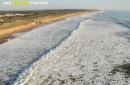 La houle à Brétignolles-sur-Mer vue du ciel