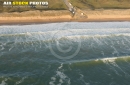 houle et surf à Brétignolles-sur-Mer vue du ciel