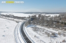 Longevilliers sous la neige vue du ciel