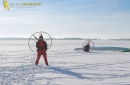 Paramoteur sous la neige