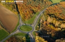 Rond point Bruyères-le-Châtel vue du ciel en Automne