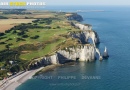 Vue aérienne falaise d'Aval d'Etretat  Seine maritime