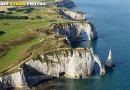 Vue aérienne falaise d'Aval d'Etretat  Seine maritime