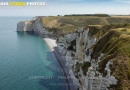 Vue aérienne falaise d'Aval d'Etretat  Seine maritime