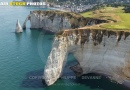 Vue aérienne falaise d'Aval d'Etretat  Seine maritime