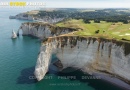 Vue aérienne falaise d'Aval d'Etretat  Seine maritime