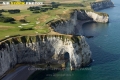 Vue aérienne falaise d'Aval d'Etretat  Seine maritime