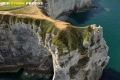 Vue aérienne de la Manneporte falaise d'Etretat