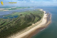 The Pointe d'Arçay seen from the sky in La-Faute-sur-Mer, France