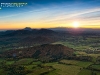 Coucher de soleil en Auvergne vue du ciel