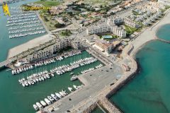 Barcarès marina seen from the sky in Languedoc-Roussillon