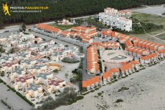 Beach house in Port Barcarès beach seen from the sky in Languedoc