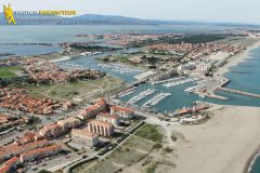 Barcarès marina seen from the sky in Languedoc-Roussillon