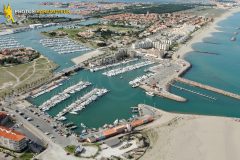 Barcarès marina seen from the sky in Languedoc-Roussillon