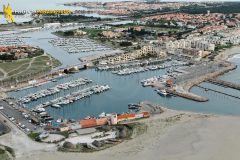 Barcarès marina seen from the sky in Languedoc-Roussillon