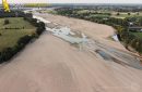 La Loire asséchée vue du ciel entre Ancenis et Varades