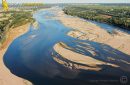 Le Fleuve de la Loire vue du ciel à Montsoreau