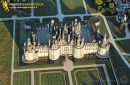 Chambord, France - 25 Juin 2011: Château de Chambord vu du ciel à 1500 ft