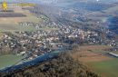 Vert village seen fron the sky in Yvelines department, France