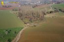 Chaussy seen from the sky in Val-d'oise department, France