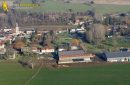 Aerial photography of Chaussy en vexin, in Val-d'Oise department, France