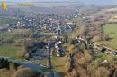 Aerial view of Chaussy village, in Val-d'Oise department, France