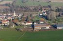 Panoramic aerial view of Chaussy en Vexin, in Ile-de-France region