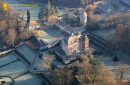 Haut Rosay castle seen fron the sky in the Yvelines department , France